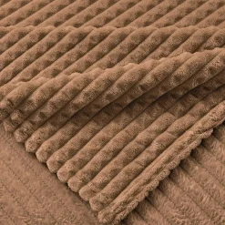 EMME Kuscheldecke 200x230cm, Flauschige Fleecedecke mit 3D-Touch-Erlebnis, Braun