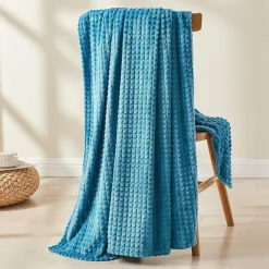 EMME Kuscheldecke 200x230cm, flauschig und warm mit 3D-Touch-Erlebnis, Türkis
