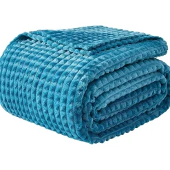 EMME Kuscheldecke 200x230cm, flauschig und warm mit 3D-Touch-Erlebnis, Türkis