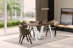 ENDO XXL Esstisch Lungo WEISS 130-405 cm ausziehbar Kulissentisch Esszimmertisch NEU