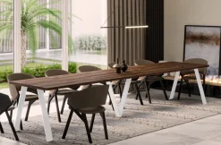 ENDO XXL Esstisch Lungo WEISS 130-405 cm ausziehbar Kulissentisch Esszimmertisch NEU