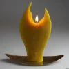 Engelkerze naturgelb mit Kupfer-Halter