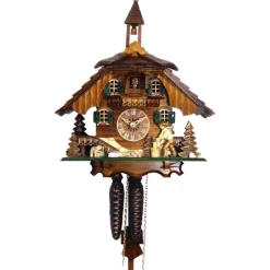 Engstler - 4441 - Kuckucksuhr - 1-Tag-Kettenzugwerk - Nussbaum