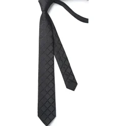 Enlision Schmale Herren Krawatte 6cm Kariert Schwarz