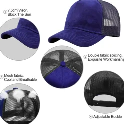 Enwokran Baseballkappe Herren, verstellbar, Netzrücken, Sommerhut