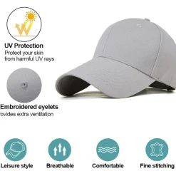 Enwokran Baseballkappe Unisex Klassische Sonnenschutz Baumwolle Verstellbar