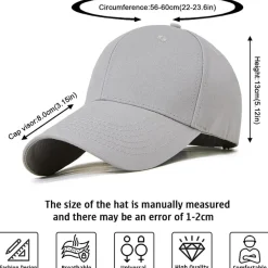 Enwokran Baseballkappe Unisex Klassische Sonnenschutz Baumwolle Verstellbar