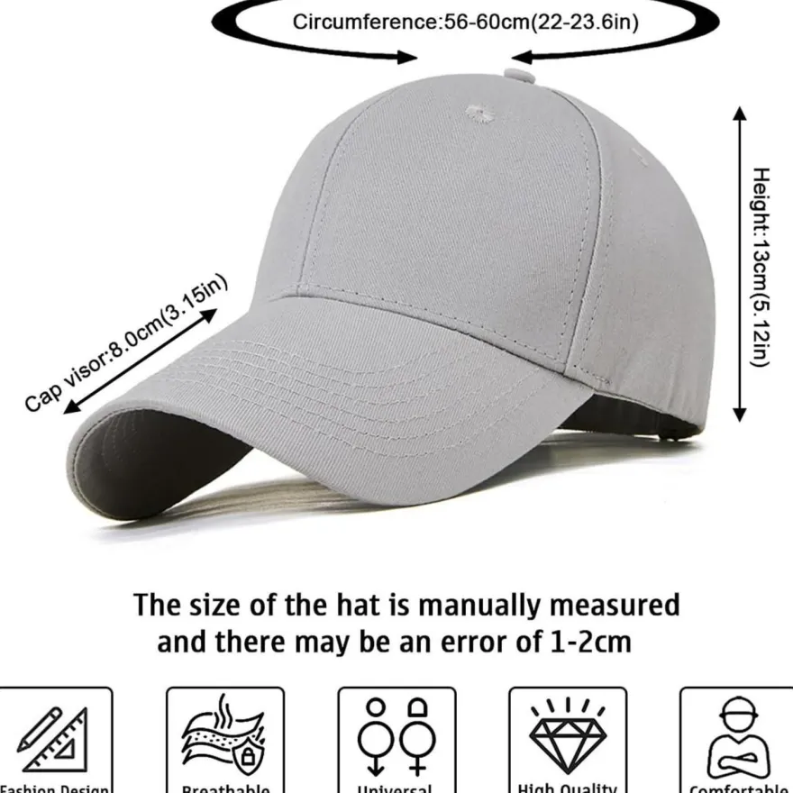 Enwokran Baseballkappe Unisex Klassische Sonnenschutz Baumwolle Verstellbar