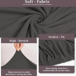 Eozakavod Stuhlhussen 4er Set Grau - Moderne Stretch Stuhlbezüge für Esszimmer