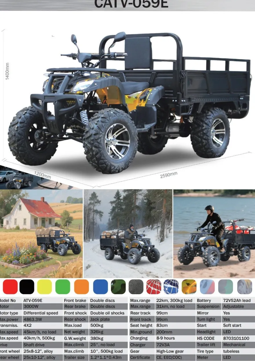 E-Quad ATV 4X2 FARMER Pritsche 45km/h ab 15 Jahren mit AM