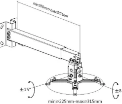 equip universal wall/ceiling projector bracket 20 kg white