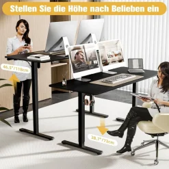 Ergomaker Höhenverstellbarer Schreibtisch 160x70cm, Elektrisch mit