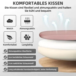 Ergonomischer Bürostuhl, Rosa, Lendenstütze, Armlehnen, Höhenverstellbar