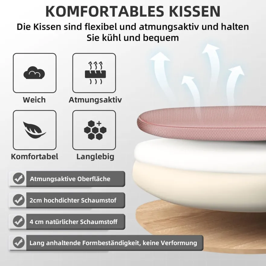 Ergonomischer Bürostuhl, Rosa, Lendenstütze, Armlehnen, Höhenverstellbar