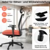 Ergonomischer Bürostuhl, Schreibtischstuhl mit hoher Rückenlehne, Lendenstütze