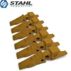 6er-pack Baggerzahn flach & Anschweißrahmen adapter Cat-System J200 Löffelzahn