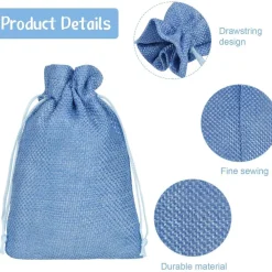 20er Pack Jutesäckchen 10x14cm mit Kordelzug für Geschenke, Hochzeit, Basteln