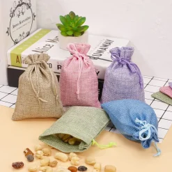 20er Pack Jutesäckchen 10x14cm mit Kordelzug für Geschenke, Hochzeit, Basteln