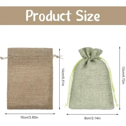 20er Pack Jutesäckchen 10x14cm mit Kordelzug für Geschenke, Hochzeit, Basteln