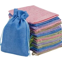 20er Pack Jutesäckchen 10x14cm mit Kordelzug für Geschenke, Hochzeit, Basteln