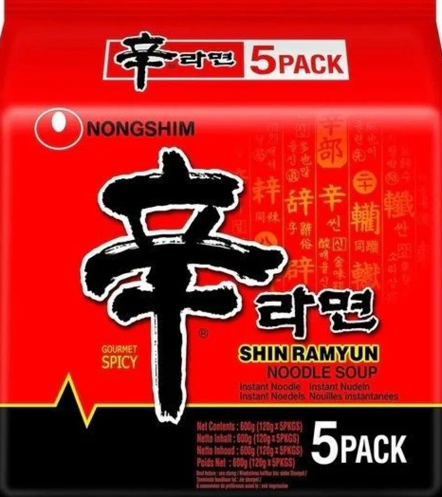5er-Pack Nongshim Instantnudeln Shin Ramyun 120g