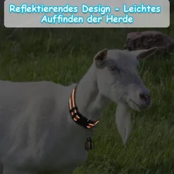 5er Pack Reflektierende Ziegen Halsbänder Glocken Nylon Schaf Kuh Weide