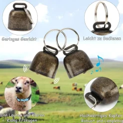 5er Pack Reflektierende Ziegen Halsbänder Glocken Nylon Schaf Kuh Weide