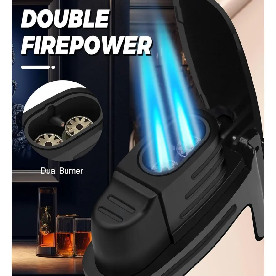 3er Pack WANBRO Jetflame Sturmfeuerzeug Mini Metall Feuerzeug Winddicht