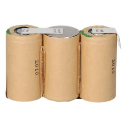 3er Reihe Akku Sub-C 3000mAh 3,6V NiMH mit Lötfahne im Pappmantel