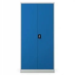 4er Set Aktenschrank Metallschrank Büroschrank 185 cm x 90 cm x 40 cm Grau/Blau