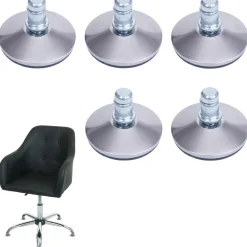 5er-Set Bodengleiter HWC-K73 fester Stand für Bürostuhl/Esszimmerstuhl, Ø 11mm
