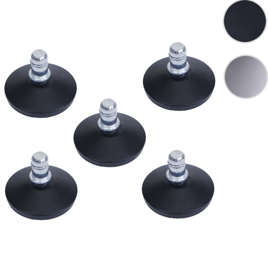 5er-Set Bodengleiter HWC-K73 fester Stand für Bürostuhl/Esszimmerstuhl, Ø 11mm