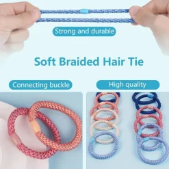 15er Set Elastische Haargummis Zopfgummis Damen Mädchen Haarbänder Blau