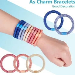 15er Set Elastische Haargummis Zopfgummis Damen Mädchen Haarbänder Blau