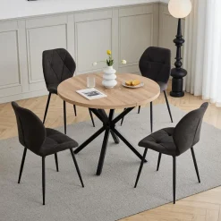 8er-Set Esszimmerstühle, moderne Küchenstühle, gepolstert mit Metallbeinen
