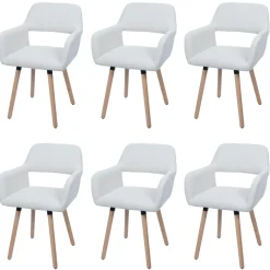 6er-Set Esszimmerstuhl HWC-A50 II, Stuhl Polsterstuhl, Holz Stoff Cord (400g/m²)