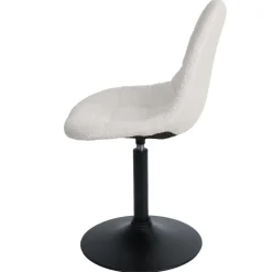 2er-Set Esszimmerstuhl HWC-A60, Küchenstuhl Drehstuhl Stahl Stoff Bouclé 450g/m²