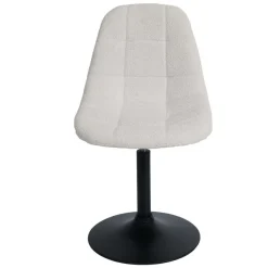 2er-Set Esszimmerstuhl HWC-A60, Küchenstuhl Drehstuhl Stahl Stoff Bouclé 450g/m²