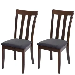 2er-Set Esszimmerstuhl HWC-G46, Küchenstuhl Stuhl, Stoff/Textil Massiv-Holz