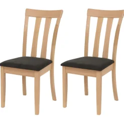 2er-Set Esszimmerstuhl HWC-G46, Küchenstuhl Stuhl, Stoff/Textil Massiv-Holz
