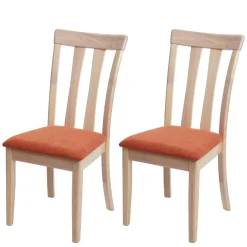 2er-Set Esszimmerstuhl HWC-G46, Küchenstuhl Stuhl, Stoff/Textil Massiv-Holz