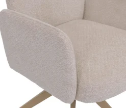 6er-Set Esszimmerstuhl HWC-N11, drehbar Auto-Return Stoff Bouclé 350g/m²