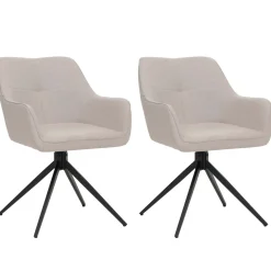2er-Set Esszimmerstuhl HWC-O47, Küchenstuhl, drehbar Auto-Return, Stoff 270g/m²