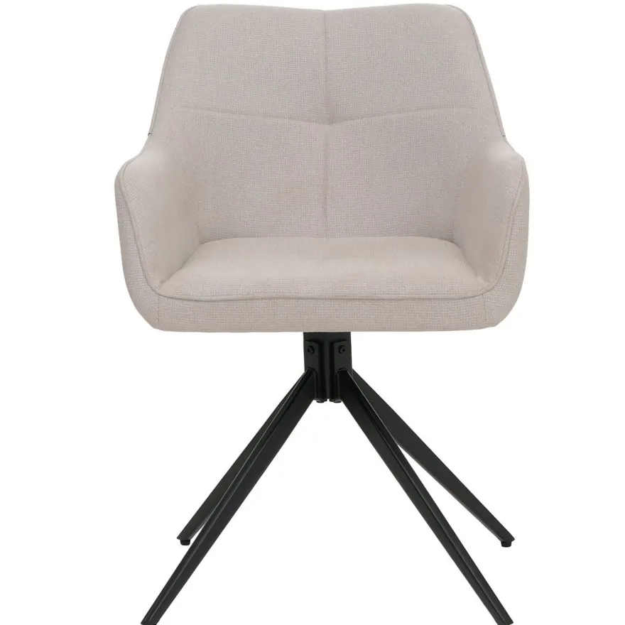2er-Set Esszimmerstuhl HWC-O47, Küchenstuhl, drehbar Auto-Return, Stoff 270g/m²