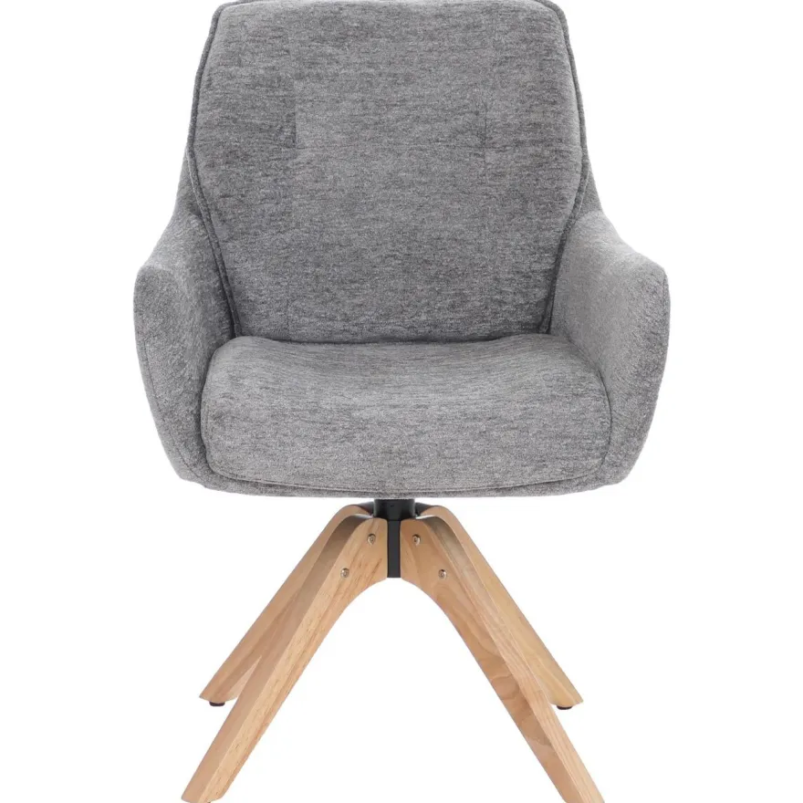 6er-Set Esszimmerstuhl HWC-Q37, Stoff 680g/m² Chenille Holz MVG