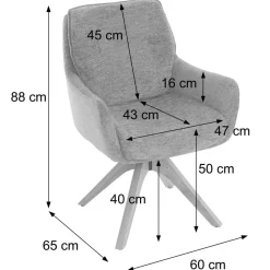 6er-Set Esszimmerstuhl HWC-Q37, Stoff 680g/m² Chenille Holz MVG