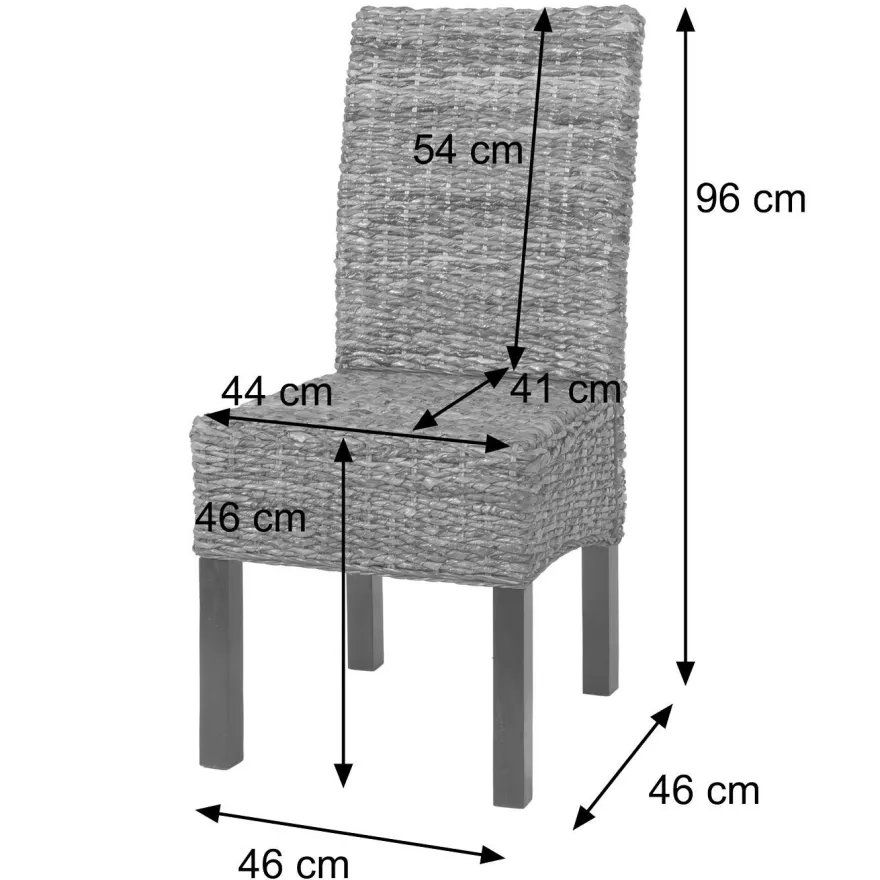 6er-Set Esszimmerstuhl Korbstuhl M69 Bananengeflecht