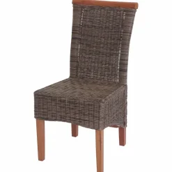 2er-Set Esszimmerstuhl Savona, Stuhl Küchenstuhl, Rattan