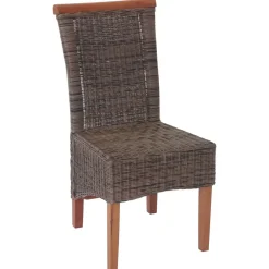 2er-Set Esszimmerstuhl Savona, Stuhl Küchenstuhl, Rattan