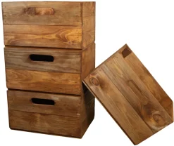 6er Set Holzkiste in ocker kleine Einschubkiste Schublade passend für Billy-Regale